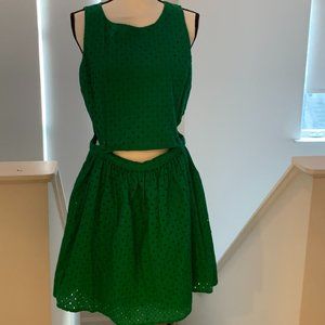Topshop Kelly Green Eyelet Dress - Size 10